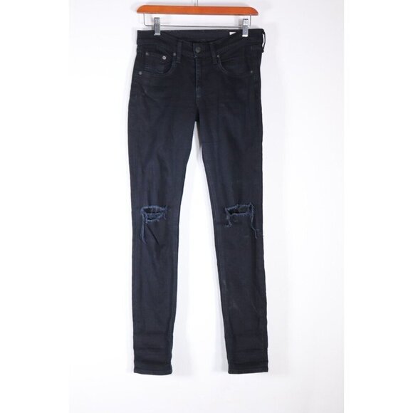 Rag & Bone Womens Size 26 Black W1502K520 Mid-Rise Classic Skinny Fit Slim Jeans - Picture 2 of 8